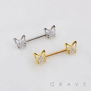 FLOWER BUTTERFLY CZ 316L SURGICAL STEEL NIPPLE RING